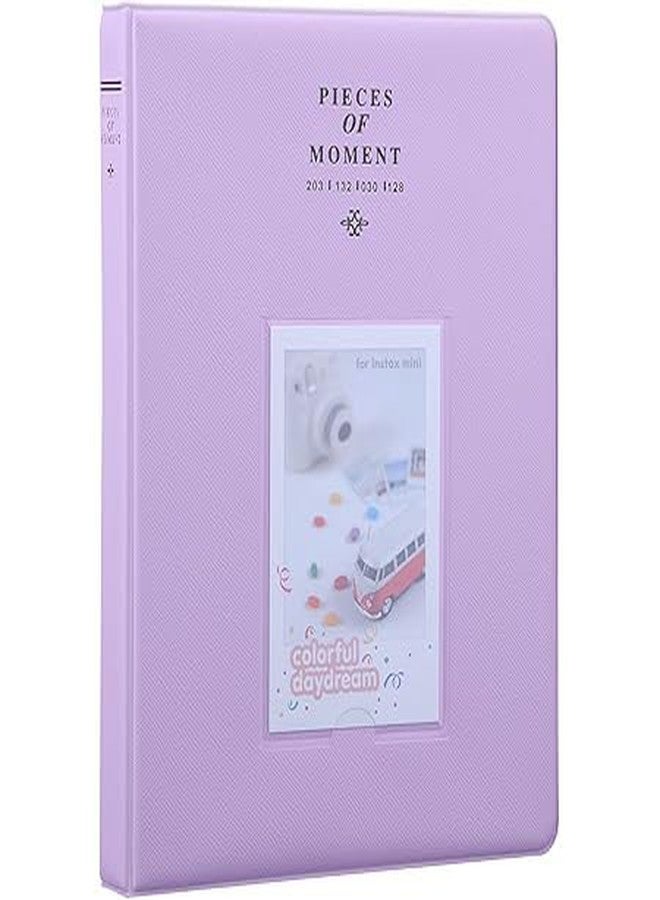 Stela 128 Pockets Mini Photo Album Compatible with Fujifilm Instant Mini 70 Polaroid PIC-300P Film Instant Camera & Name Card (Purple) - Image 1